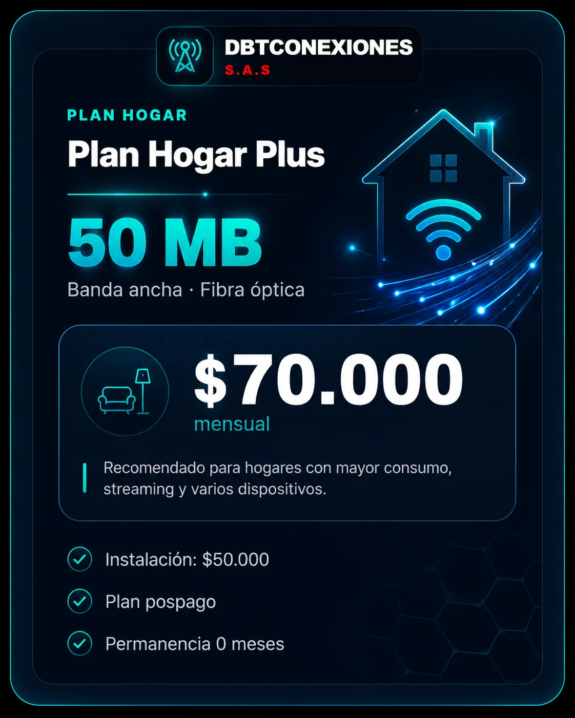 Plan Hogar Plus 50 MB